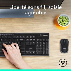 Juego de teclado y mouse LOGITECH MK270 - Inalámbrico - AZERTY