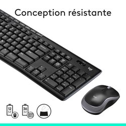 Juego de teclado y mouse LOGITECH MK270 - Inalámbrico - AZERTY
