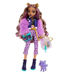 Monster High-Muñeco Lobo Clawdeen con Perro Creciente y Accesorios HRP
