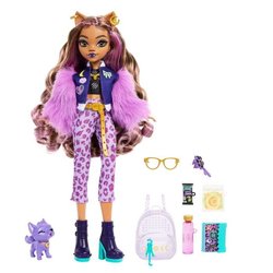 Monster High-Clawdeen Wolf-pop met halvemaanvormige hond en accessoire