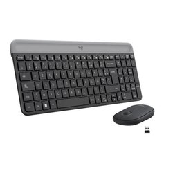 Logitech - MK470 Ultraflache drahtlose Tastatur + Maus und leises drah