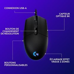 Logitech - G203 LightSync RGB Gaming Mouse - Negro
