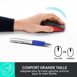 LOGITECH - Ratón inalámbrico rojo M190
