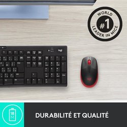 LOGITECH - Ratón inalámbrico rojo M190