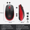 LOGITECH - Mouse wireless rosso M190
