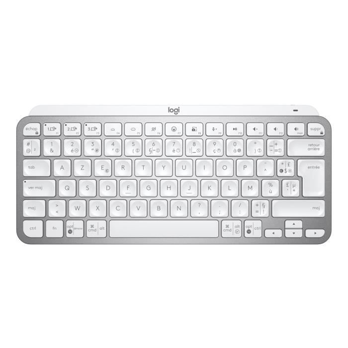 Logitech Wireless Keyboard - MX Keys Mini - PALE GRAY - Compact, Bluet