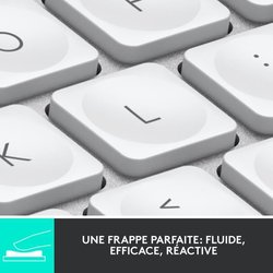 Teclado inalámbrico Logitech - MX Keys Mini - GRIS PÁLIDO - Compacto, 