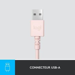 Logitech H390 Casco con cable estéreo con micrófono antibuidad, USB -A