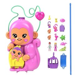 Polly Pocket-Mommy Monkey und ihr Baby-Box mit 2 Minifiguren HWP04