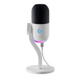 Un microfono da gioco RGB premium alimentato da LIGHTSYNC, dotato di u