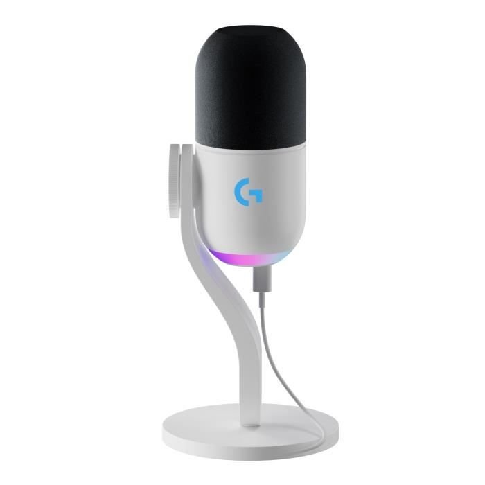 Ein Premium-RGB-Gaming-Mikrofon mit LIGHTSYNC-Technologie, einer benut