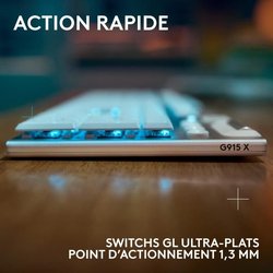 Gaming keyboard - wireless - Logitech G - G915 X - Tactile switch - AZ