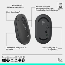 Ratón - Inalámbrico - Logitech - Pop Mouse - Grafito