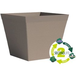 Pot carré - GARDEN ID - Green Care Impact Taupe - 39 x 33 cm - Garanti
