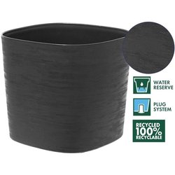 Vaso con riserva d acqua - GARDEN ID Respect - Nero-Anth 40 x 40 cm - 