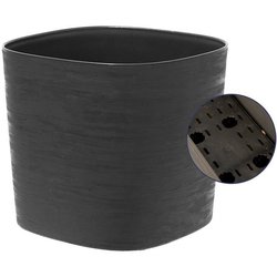 Vaso con riserva d acqua - GARDEN ID Respect - Nero-Anth 40 x 40 cm - 