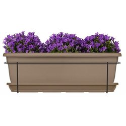 Planter kit with metal stand and tray - GARDEN ID Relax - Taupe 50 cm 