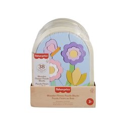 Fisher-Price-houten bloemenpuzzel - puzzel van 37 stukjes voor de kleu