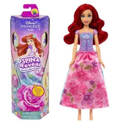 Mattel-Disney Princesses Spin & Reveal-Ariel-Puppe mit 11 Überraschung
