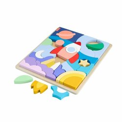 FISHER-PRICE Holzpuzzle Weltraum-Puzzle 42 Teile für die Kleinen - Fis