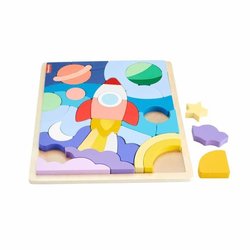 FISHER-PRICE Puzzle in Legno Puzzle Spazio 42 pezzi per i più piccoli 