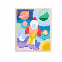 FISHER-PRICE Puzzle in Legno Puzzle Spazio 42 pezzi per i più piccoli 