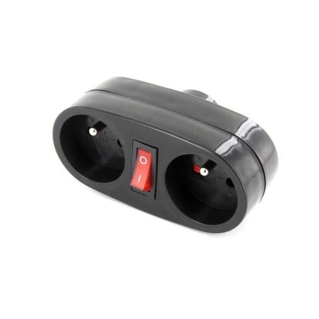 CHACON Biplite 16A Steckdose mit anthrazitfarbenem Schalter