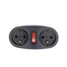 CHACON Biplite 16A Steckdose mit anthrazitfarbenem Schalter