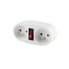 CHACON Biplite socket 2x16A with white switch
