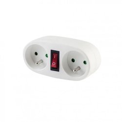 CHACON Biplite socket 2x16A with white switch