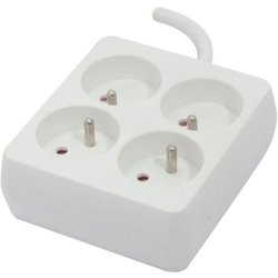 CHACON Blocco quadrato 4 x 16 A con cavo da 1,5 m - Bianco