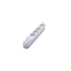 CHACON Regleta con interruptor 4 enchufes 16A 3m blanco
