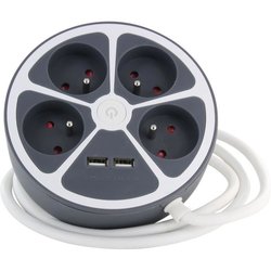 Chacon Multiprise Bureau 16a.250V-Max 3680W 4x16a+2USBA-kabel 1,5 m-gr