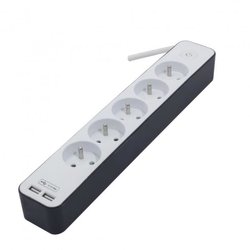 CHACON Bloc multiprise 5 prises 16 A avec 2 ports USB et câble 1,5 m H