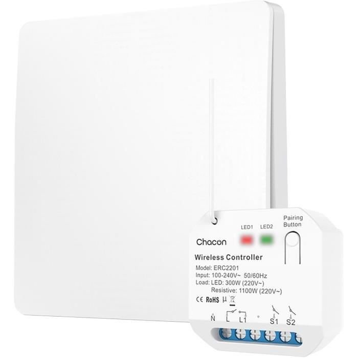 Lighting module and switch set - CHACON - 54666 - Wireless - Without b