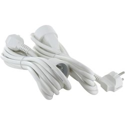 Set van 2 verlengstukken - CHACON - HO5VVF 3 x 1,5 mm² - 3 m - Wit