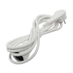 CHACON Extension cable HO5VVF 3 x 1.5 mm²- 3 m - With flat plug - Whit