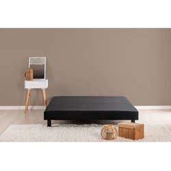 160 x 200 Latten-Boxspring - massives schwarzes Holz + Beine - DEKO DR