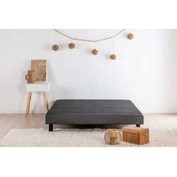 140 x 190 Latten-Boxspring - Anthrazitgraues Massivholz + Beine - FINL