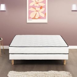 Ensemble matelas sommier 140 x 200 cm Hauteur 24 cm - ressorts ensaché