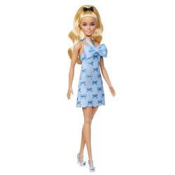 Barbie - Poupée Barbie Fashionistas Robe Dos Nu Bleu Layette avec noeu