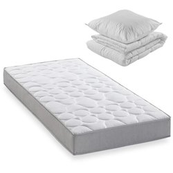Pack matelas 90x190 cm + couette + oreiller - 330 Ressorts ensachés - 