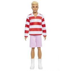 Barbie - Poupée Ken Fashionistas avec haut a rayures rouges et short -