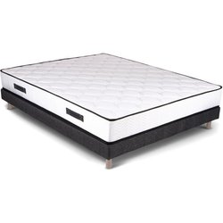 Boxspring- und Matratzenset - PARIS - 140 x 190 - Federn - Lattenrost