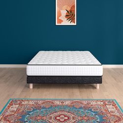 Boxspring- und Matratzenset - NEW YORK - 140 x 190 - Federn - Lattenro