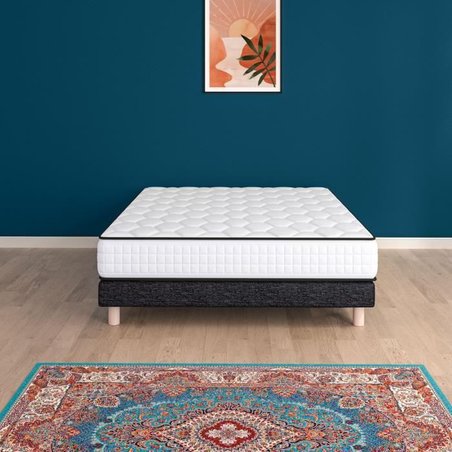 Boxspring- und Matratzenset - NEW YORK - 160 x 200 - Federn - Lattenro