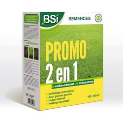BSI - Semillas de Césped - Paisajismo o Reparación Rápida - Con Recubr