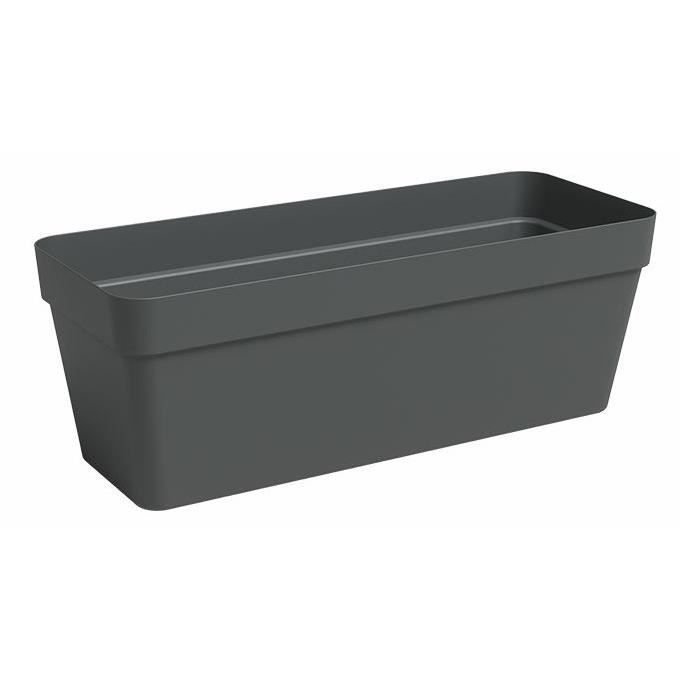 Jardinera - Plástico - Antracita - Rectangular - L49,9 x P20 x H18,1cm