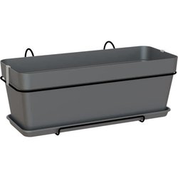 ARTEVASI - Kit Pflanzgefäß Capri 50 cm v2 Anthrazit 50,2 x 28,5 x H20,