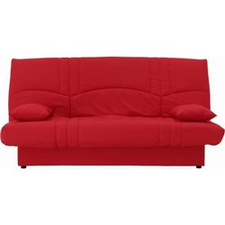 Canapé convertible clic clac 3 places - Tissu Rouge - L 190 x P 92 cm 